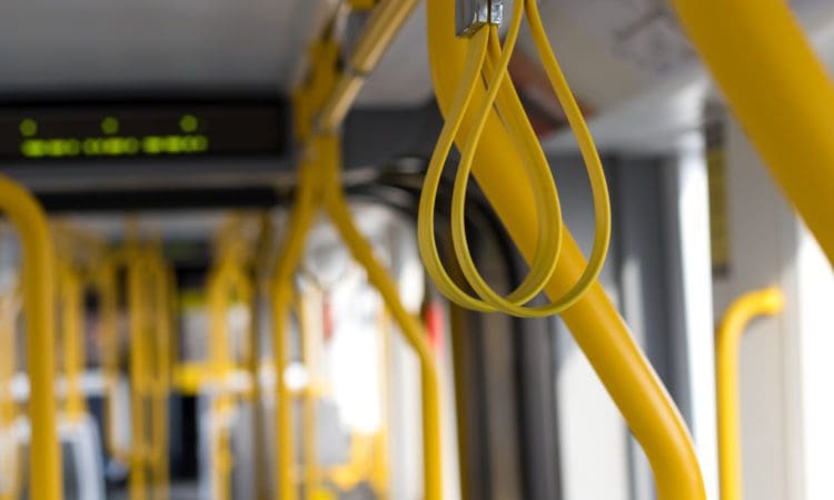 Manchester Metrolink tram interior seats subway train