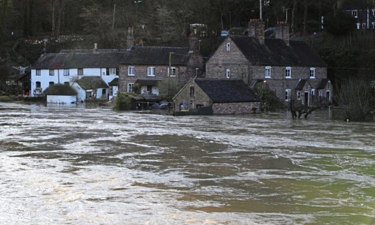 General view of flooding in Ironbridge, Shropshire, as the River Severn remains high, with warnings of further flooding across the UK. See PA story WEATHER Storm. Photo credit should read: Nick Potts/PA Wire