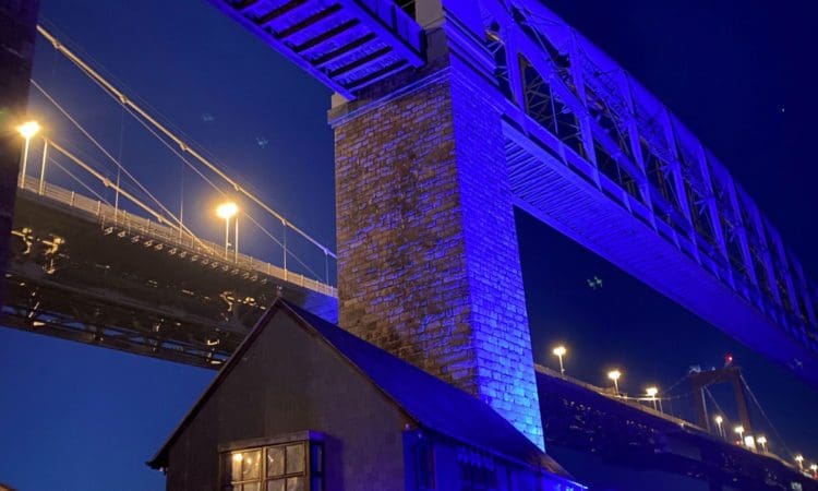 Some of the best known railway landmarks across the UK were lit up in blue to show support for NHS and key workers during the coronavirus pandemic.