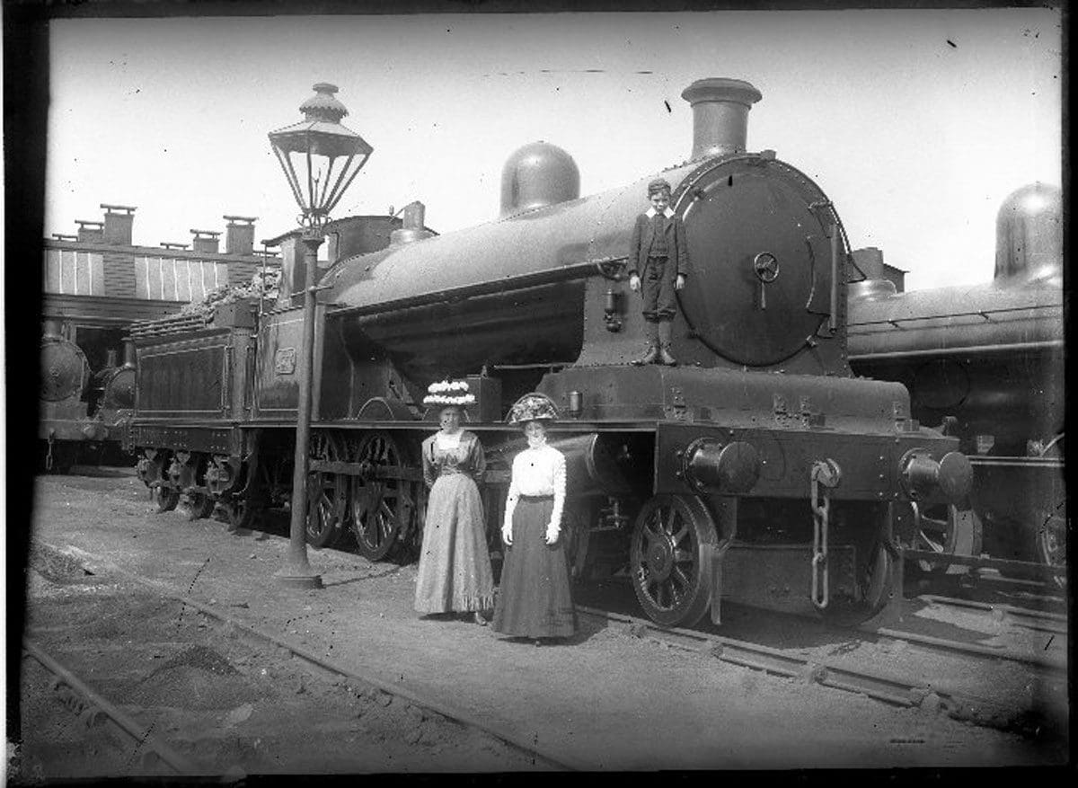 Black Retro Steam Train Railway Museum Stock Photo 2323363467