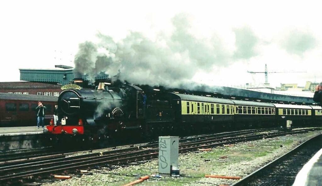 City of Truro departs from Bristol Temple Meads with the ‘Cornish Riviera Express’ in March 2005.  HUGH LLEWELLYN*