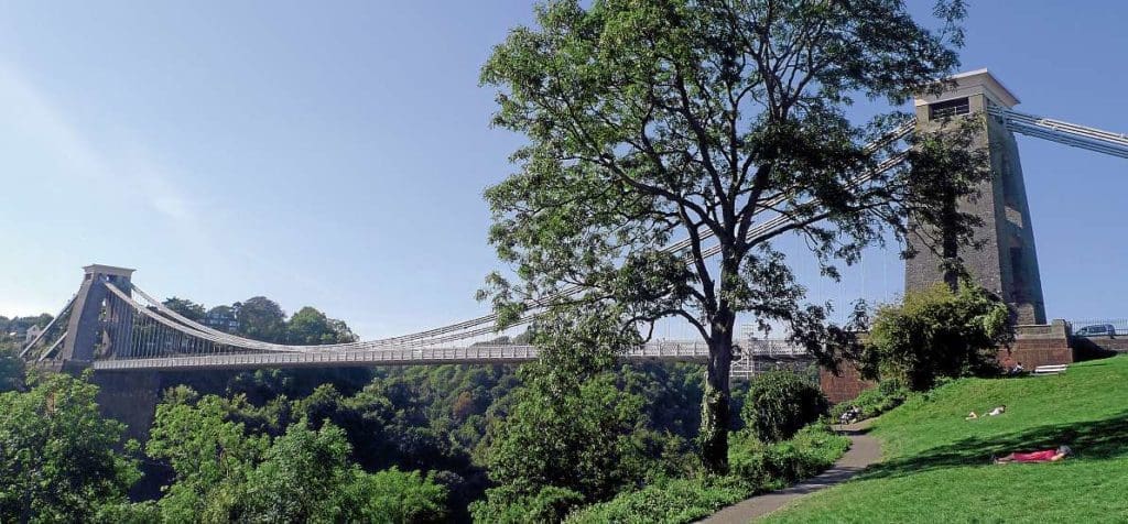 Clifton Bridge today as seen from Clifton Downs,a gift to local people by the Society of Merchant Venturers. 